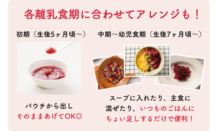 point1 各離乳食期に合わせてアレンジも!