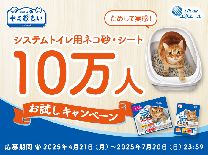 キミおもい パワフル消臭・抗菌 システムトイレ用ネコ砂 大粒 4L