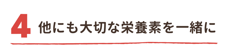 他にも大切な栄養素を一緒に