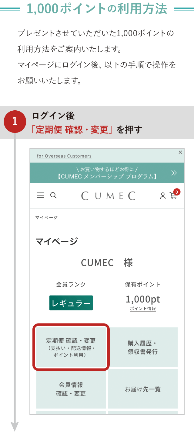 1,000ポイントの利用方法、利用方法1